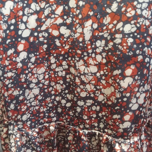 Tulle Anthropologie drop waist flower pattern shift dress ruffle hem sleeve sz M - Picture 4 of 8